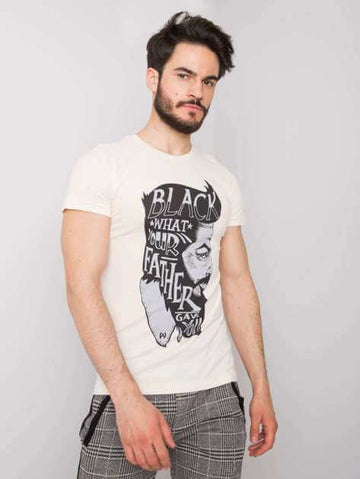 Beige Aiden Men's Cotton T-shirt.