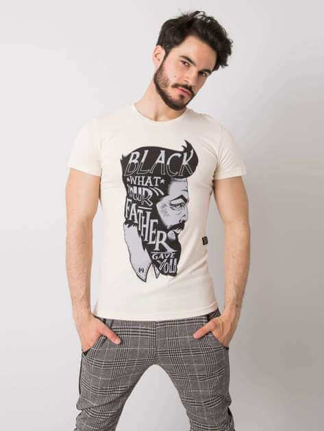 Beige Aiden Men's Cotton T-shirt