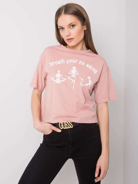 Dirty pink Piper Rue PARIS printed T-shirt