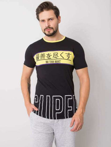 Black men's T-shirt with Luca print.