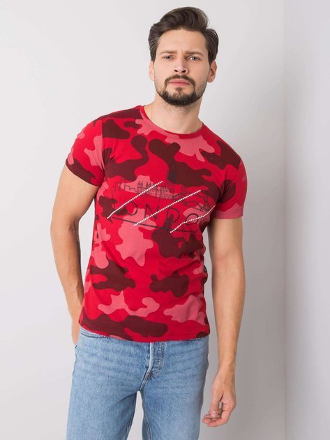 Red Men's Camo T-shirt Jason