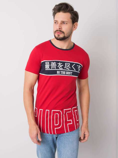 Red Men's T-shirt with Luca Print