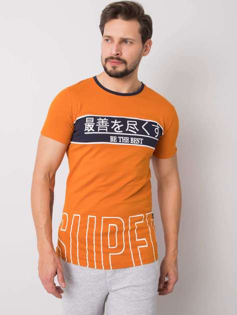 Orange men's T-shirt with Luca Print